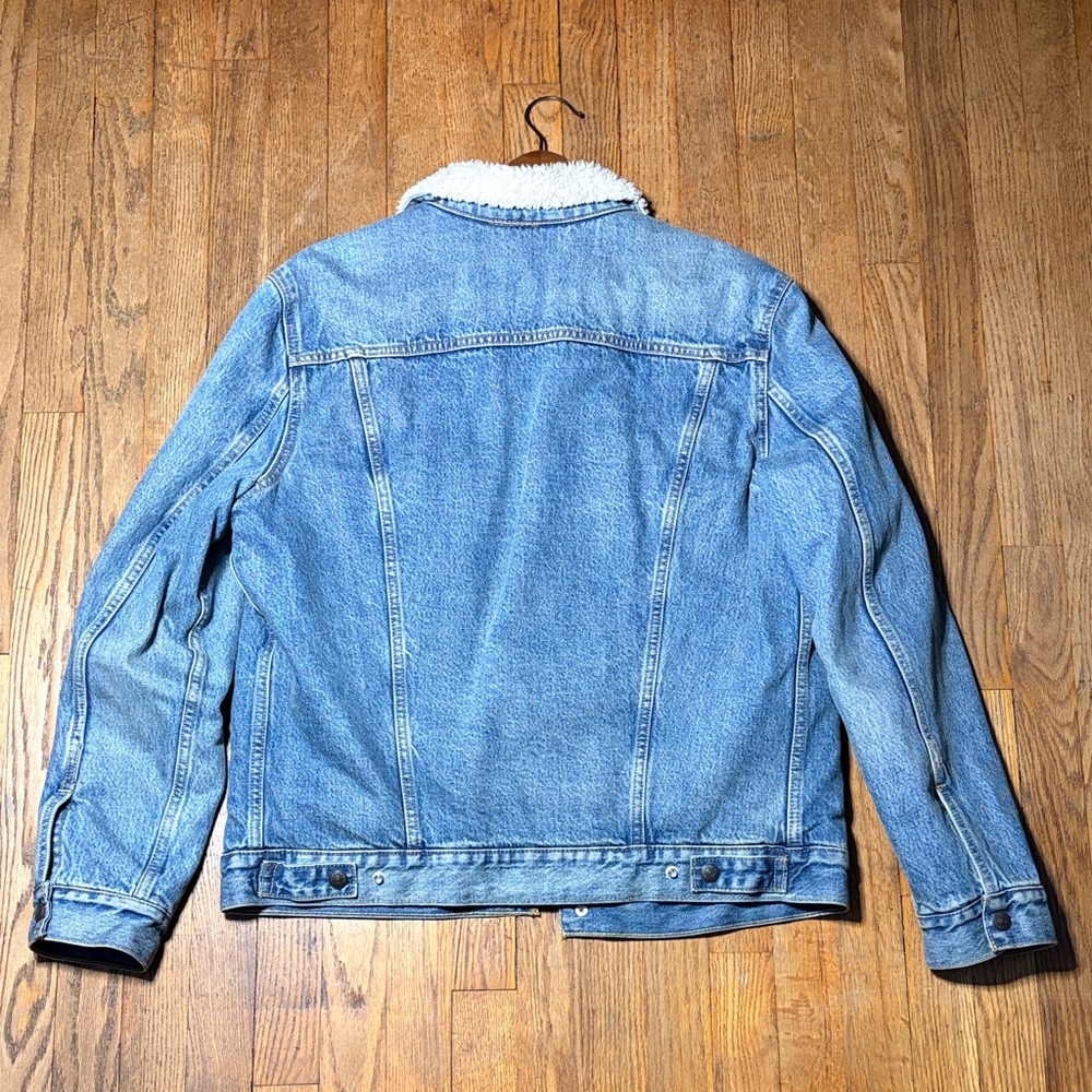 Levi's Light Blue Denim Sherpa Jacket - Picture 3 of 3